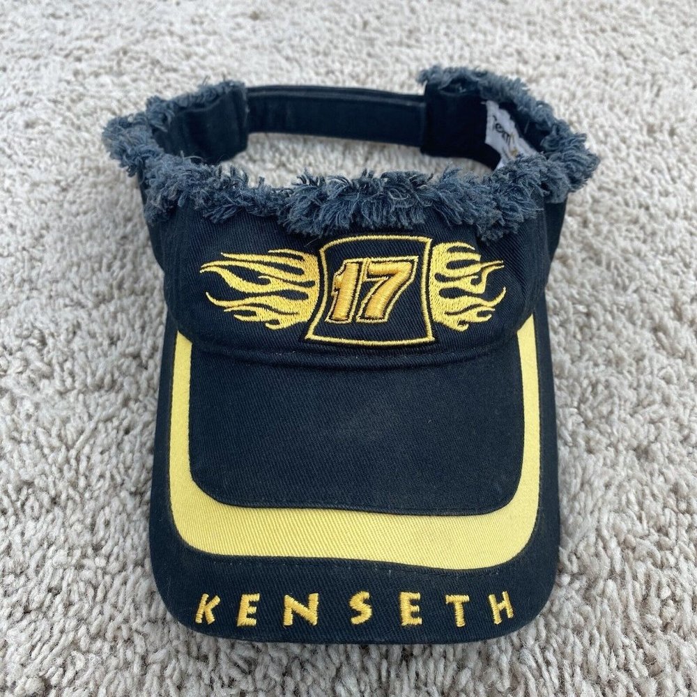 Matt Kenseth #17 Visor Rousch Racing Nascar Black‎ Yellow Frayed Adjustable Cap